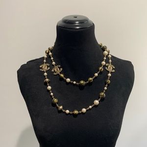 Vintage Chanel 38l Faux Pearl Necklace